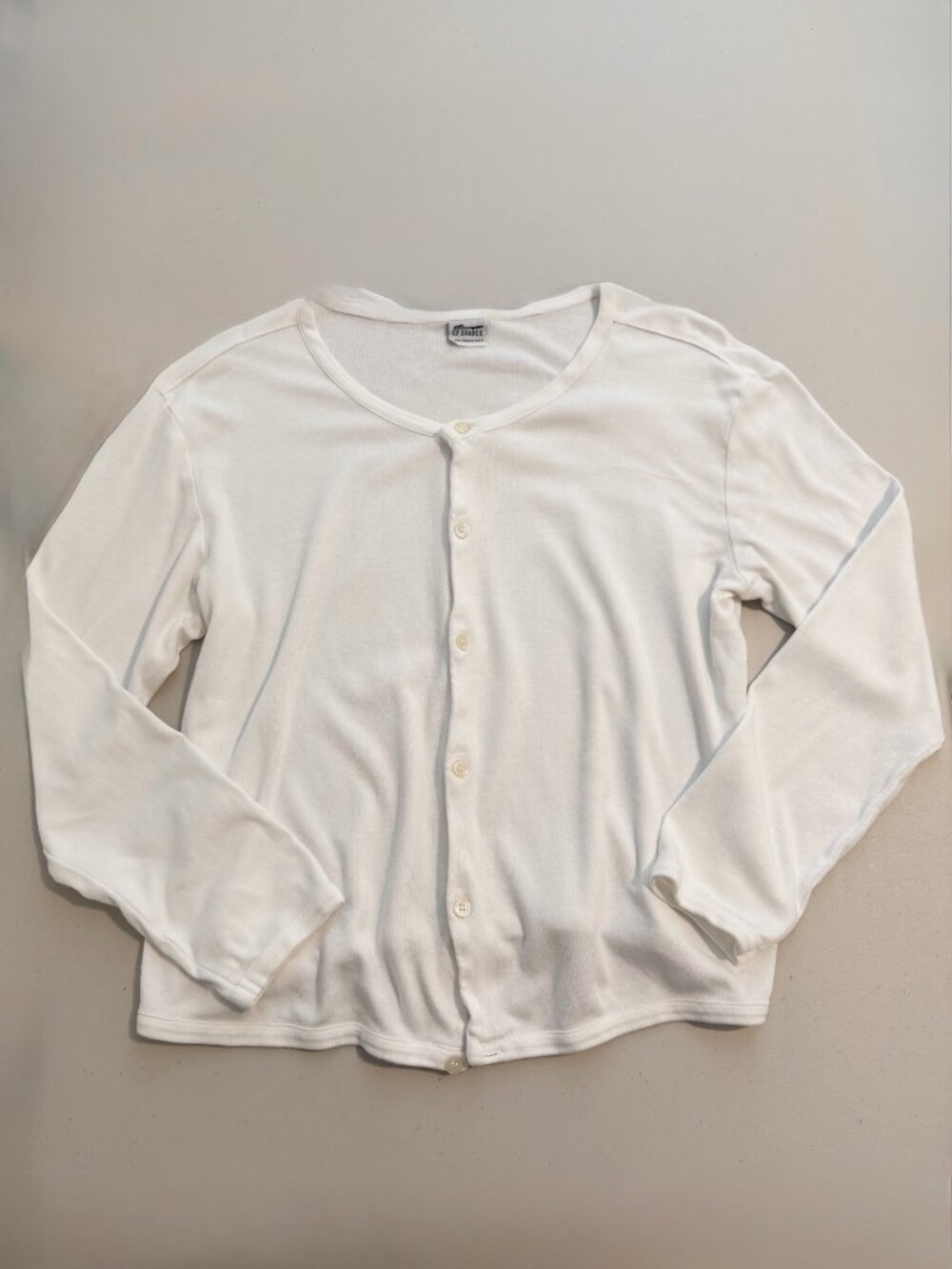 CP Shades Vintage Cardigan Size‎ L White Lightweight Button Up Boho Cottagecore